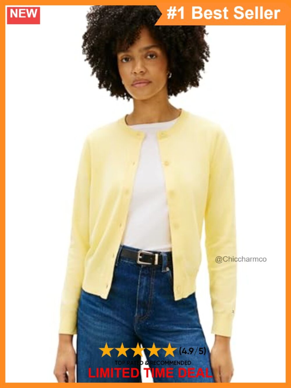 Cotton Crew Neck Cardigan Lightweight Button Down Knit Sweater